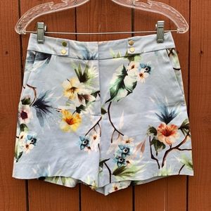Zara | Floral Tropical Print High Wasited Shorts